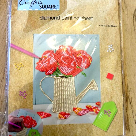 Arts Crafter's Square Diamond Painting Sheet Flowers 6"x8" roses bling fun artsy - Picture 1 of 4